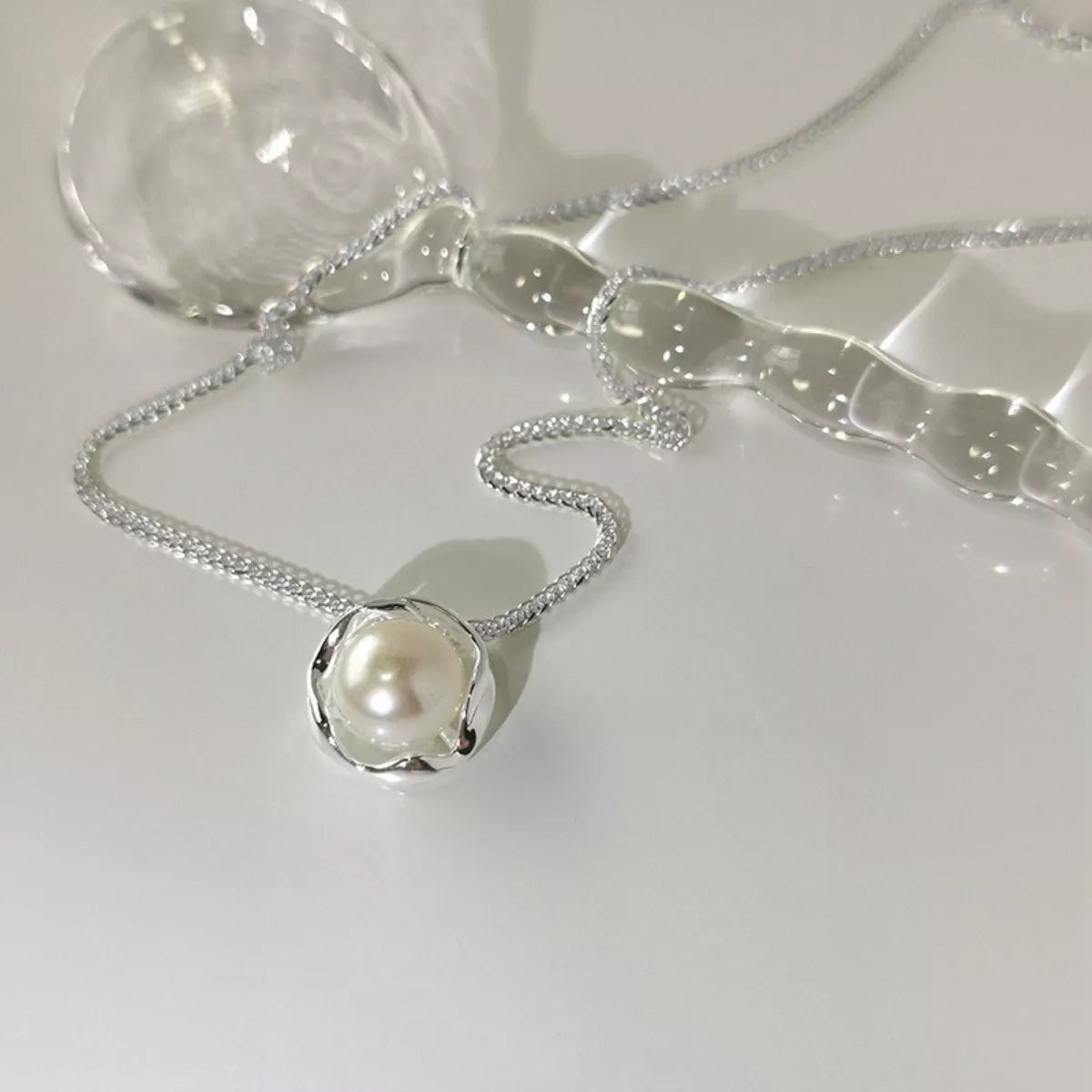 925 Sterling Silver Pearl Pendant Necklace
