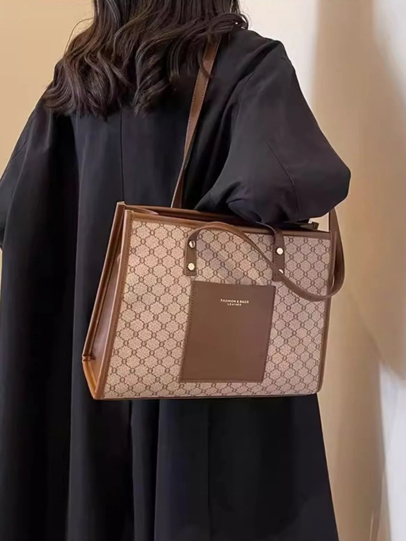 Patterned Tote Shoulder Bag