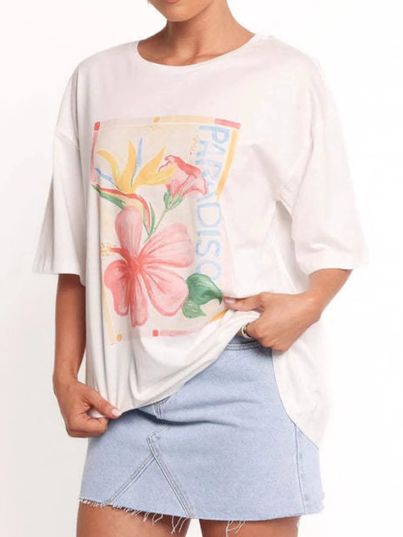 Graphic Round Neck Short Sleeve T-Shirt