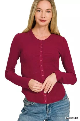 Zenana Double Knit Snap Button Shirts