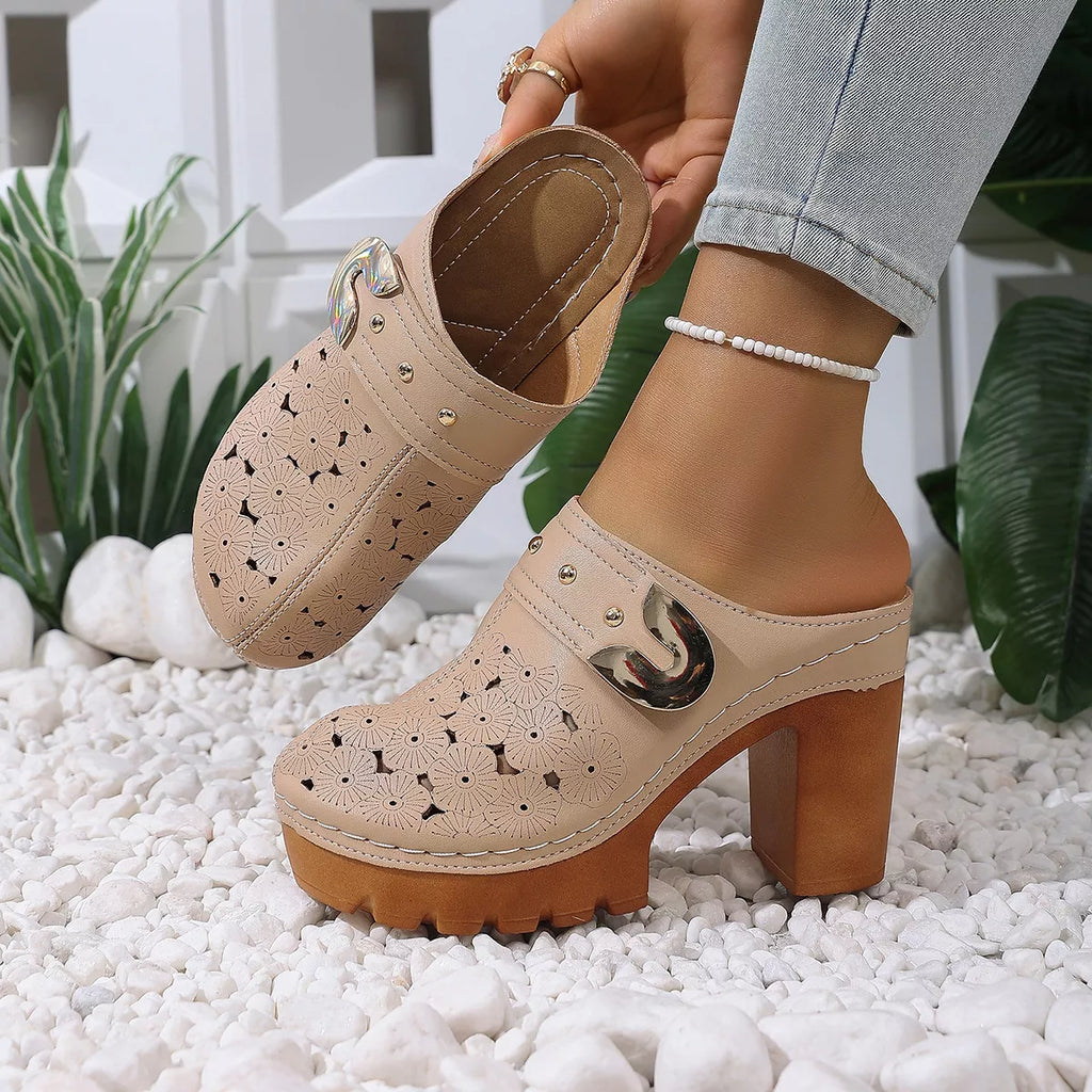 Round Toe Block Heels Sandals