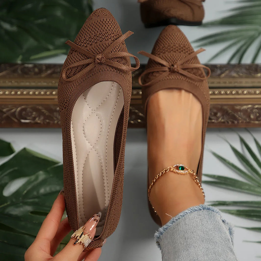 Bow Point Toe Flats Slip-Ons