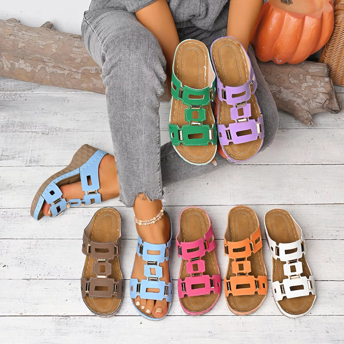 Open Toe Wedge Sandals