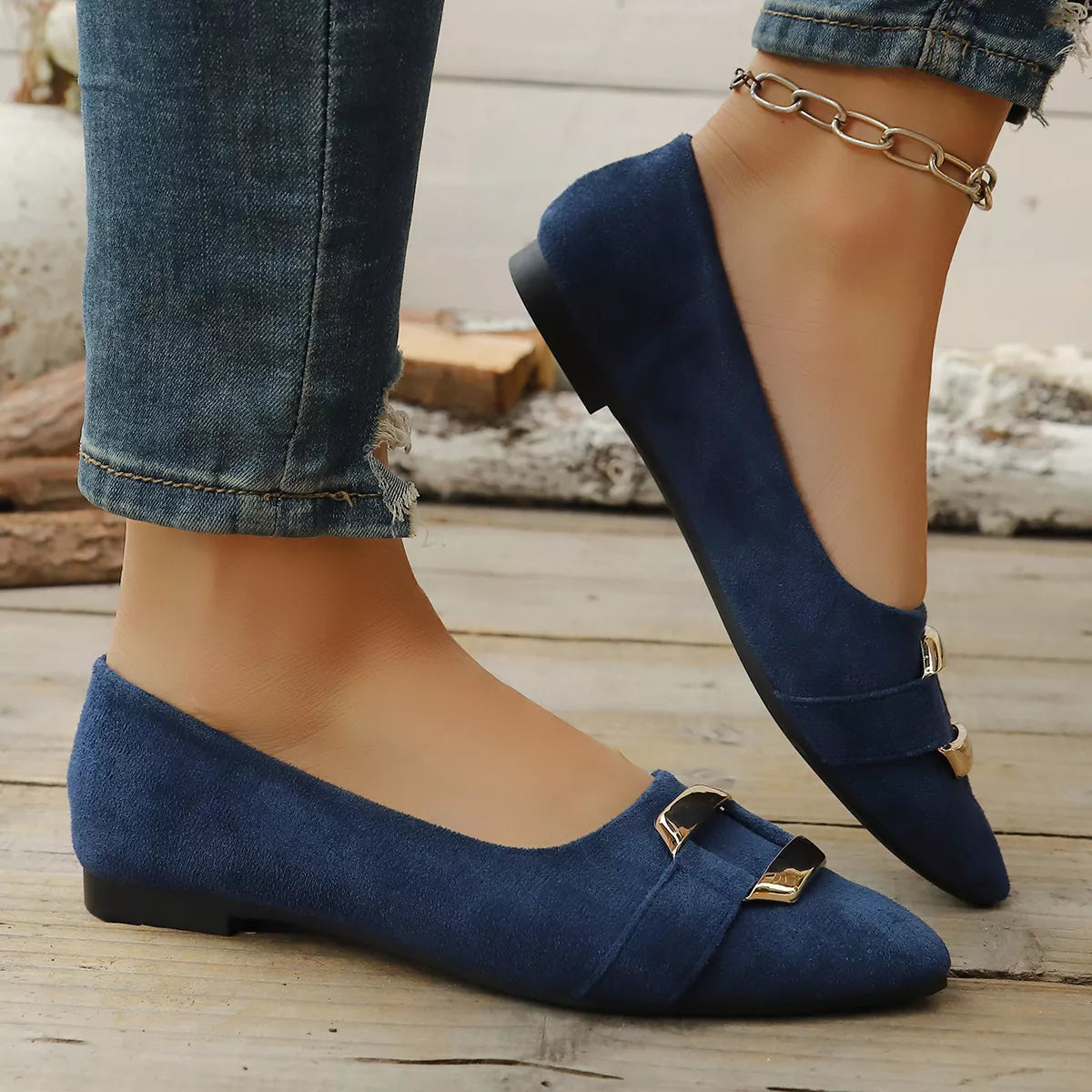Point Toe Flats Slip-Ons
