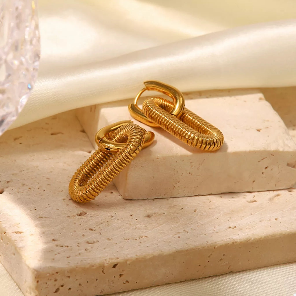 Geometric Link Drop Earrings