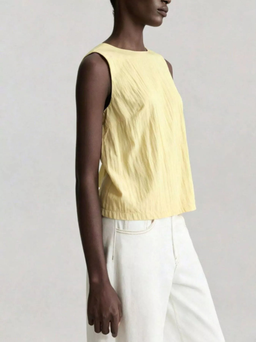 Textured Round Neck Tank