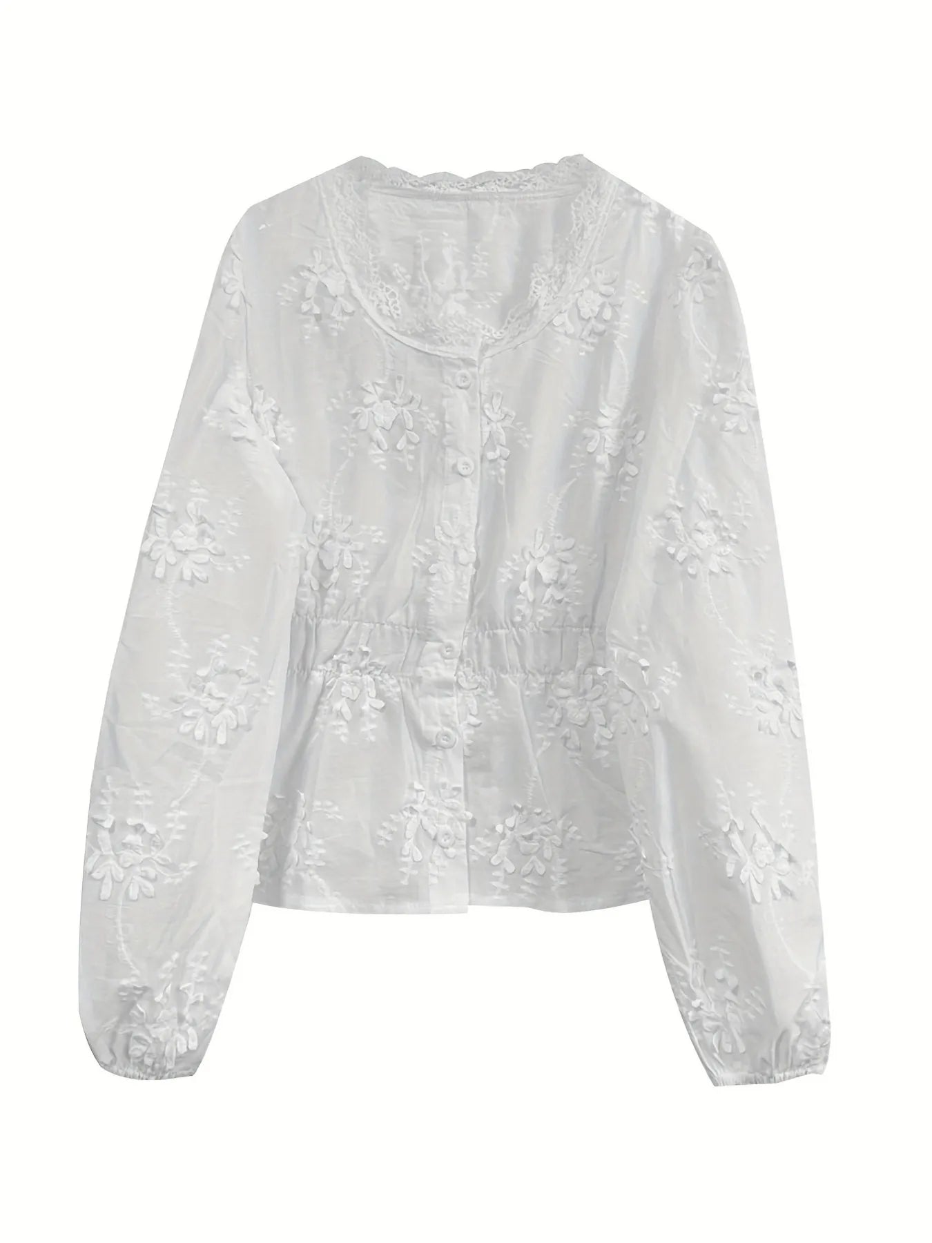 Lace Detail Button Up Shirt