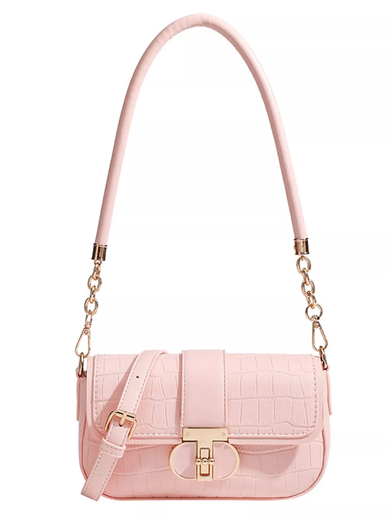 Textured Flap Shoulder Bag