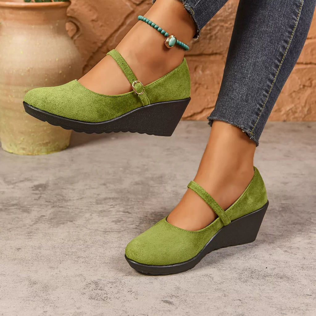 Round Toe Wedge Loafers