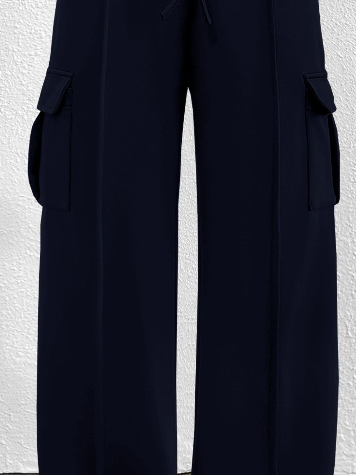 Casual High Waist Cargo Pants with Drawstring