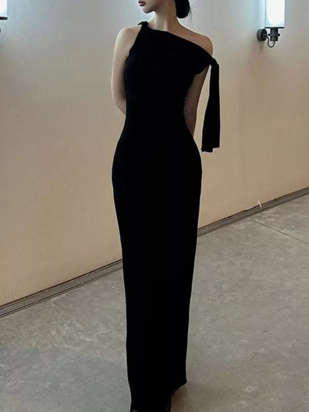 Sleeveless Maxi Dress with Draping Detail