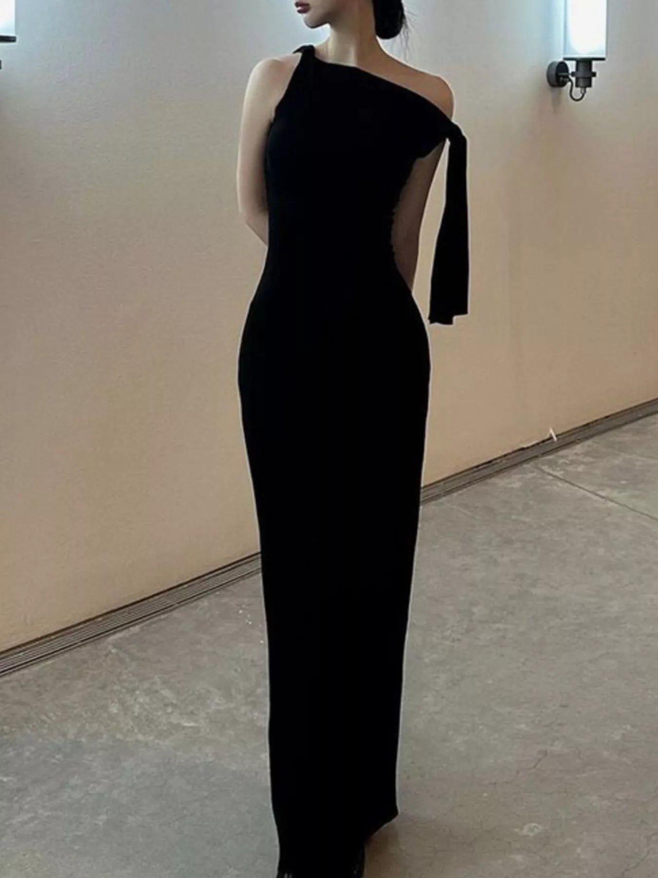 Sleeveless Maxi Dress with Draping Detail