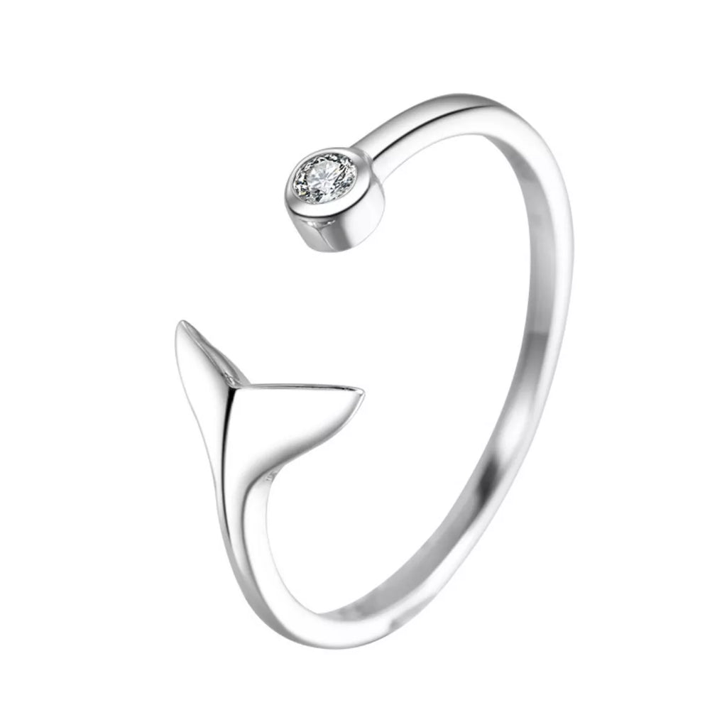 925 Sterling Silver Whale Tail Ring