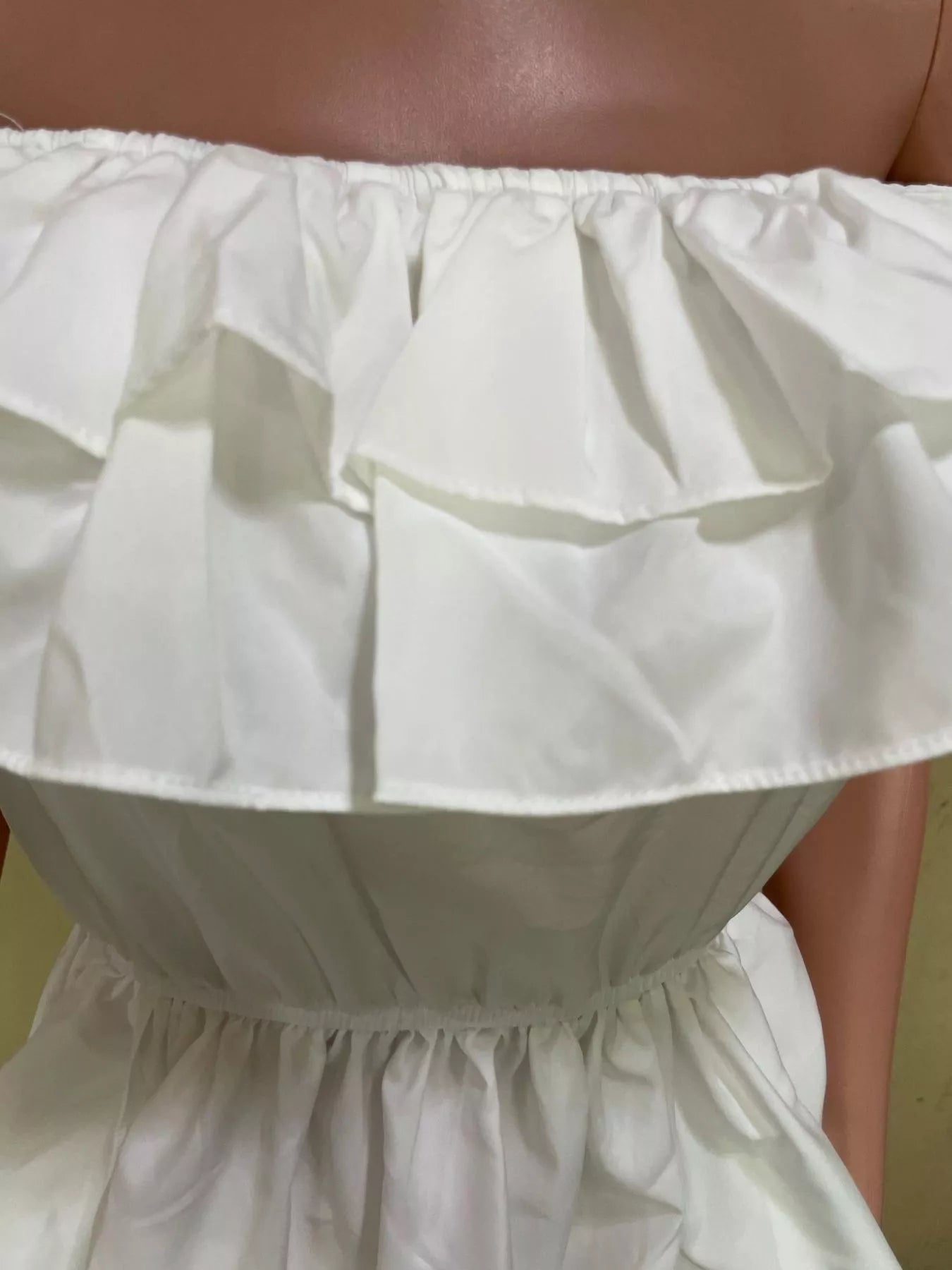 Ruffle Off-Shoulder High-Low Blouse