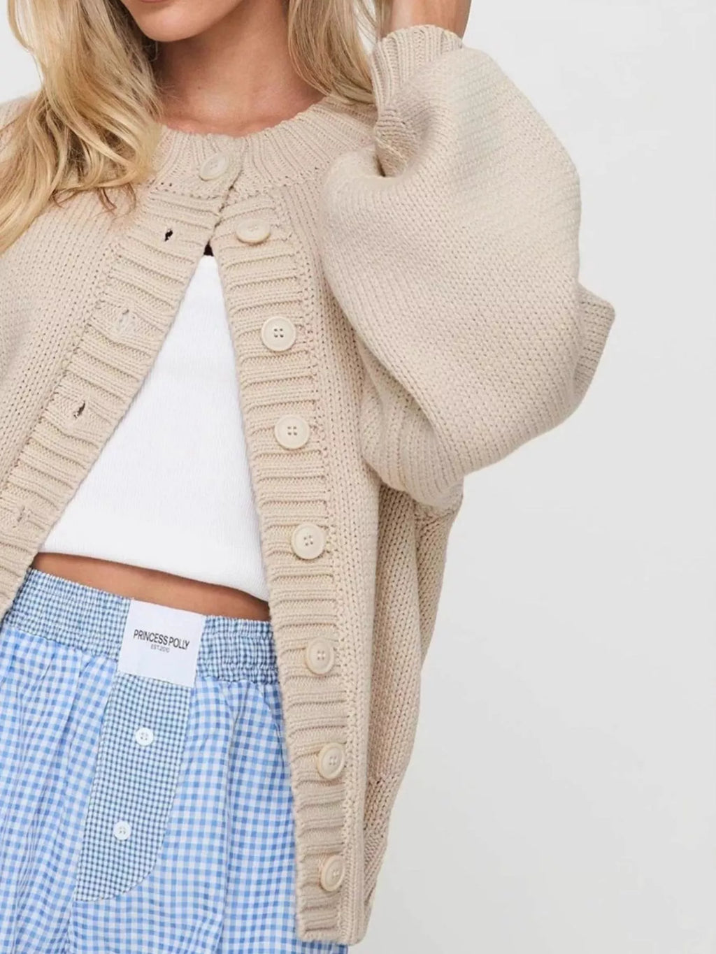 Full Size Button-Down Knit Cardigan Plus Size