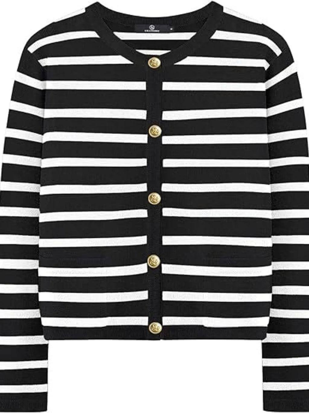 Striped Button-Up Cardigan