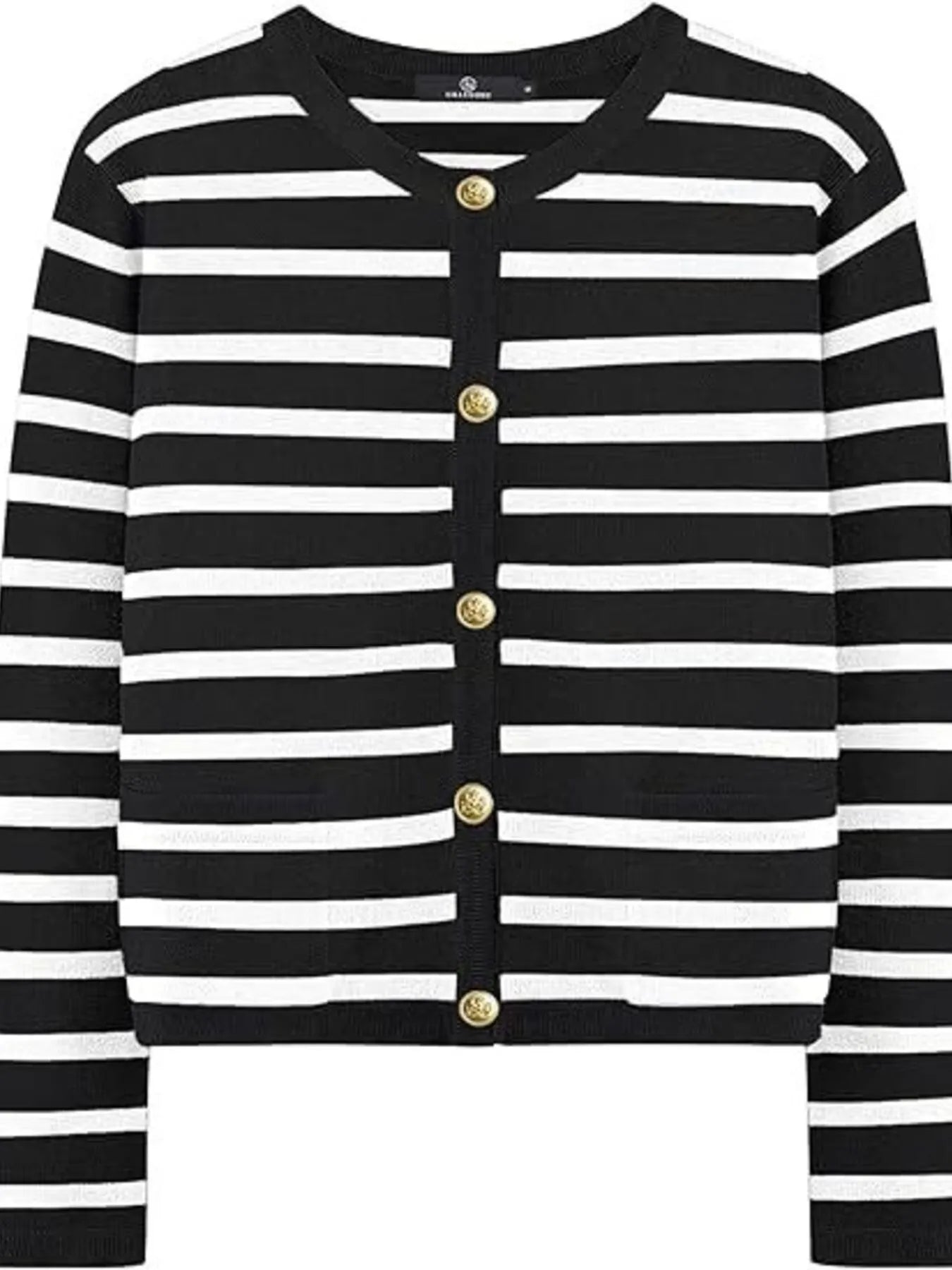 Striped Button-Up Cardigan