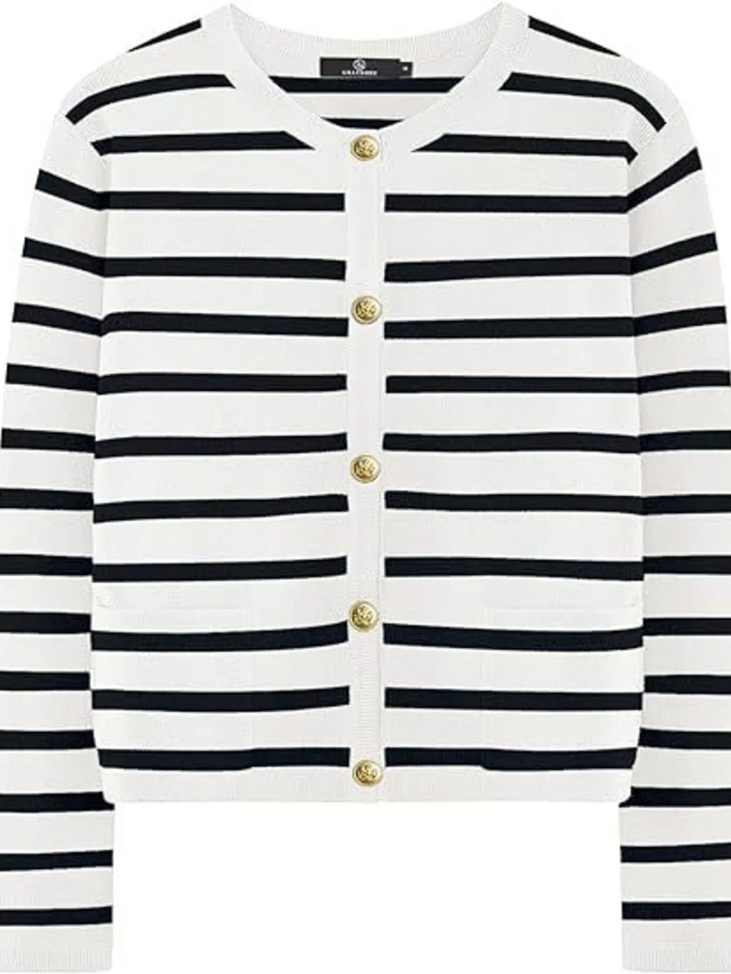 Striped Button-Up Cardigan