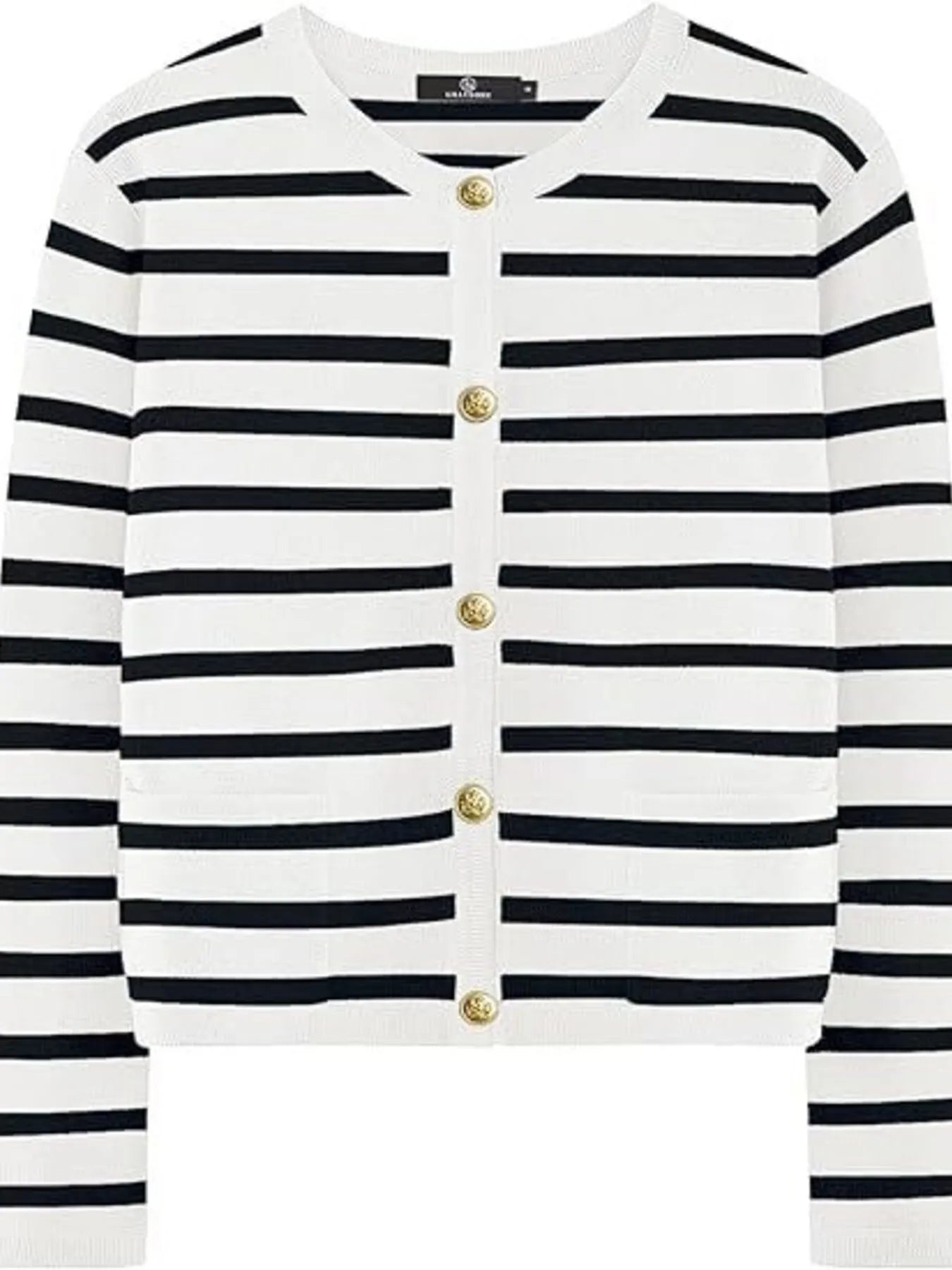 Striped Button-Up Cardigan