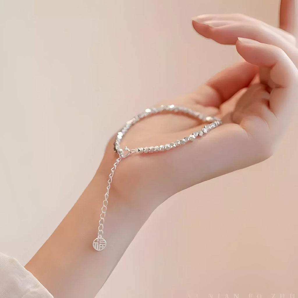 925 Sterling Silver Geometric Chain Adjustable Bracelet