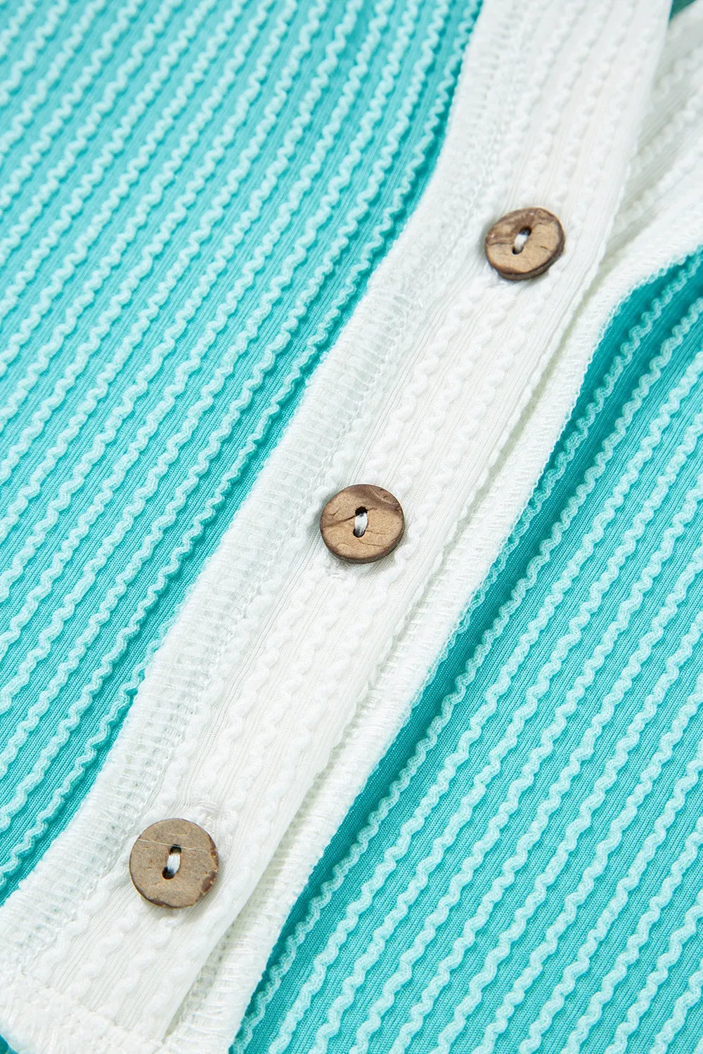 Corded Half Button Henley T Shirt