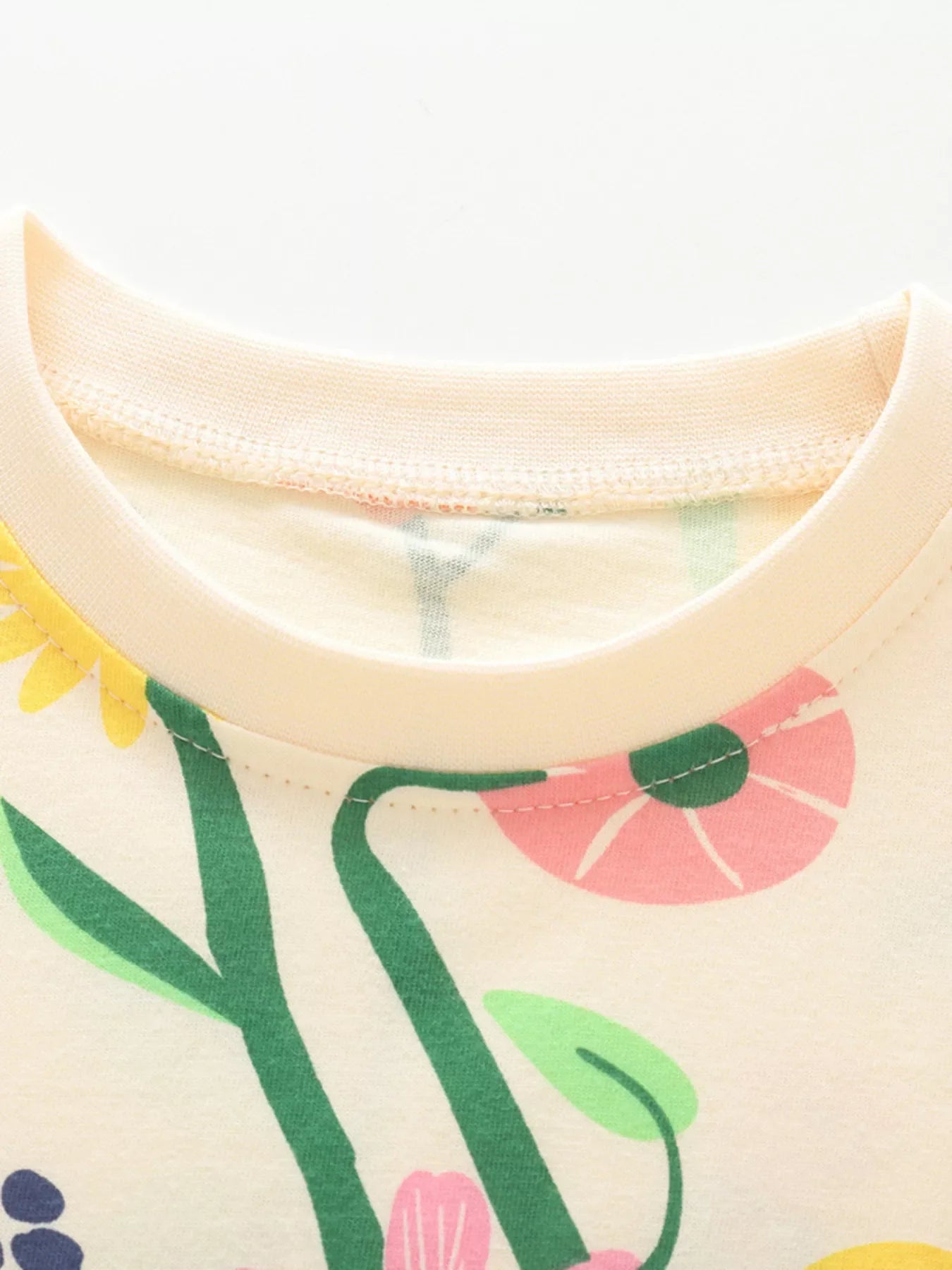 Children's Floral & Fruit Print Ruffled Hem T-Shirt
