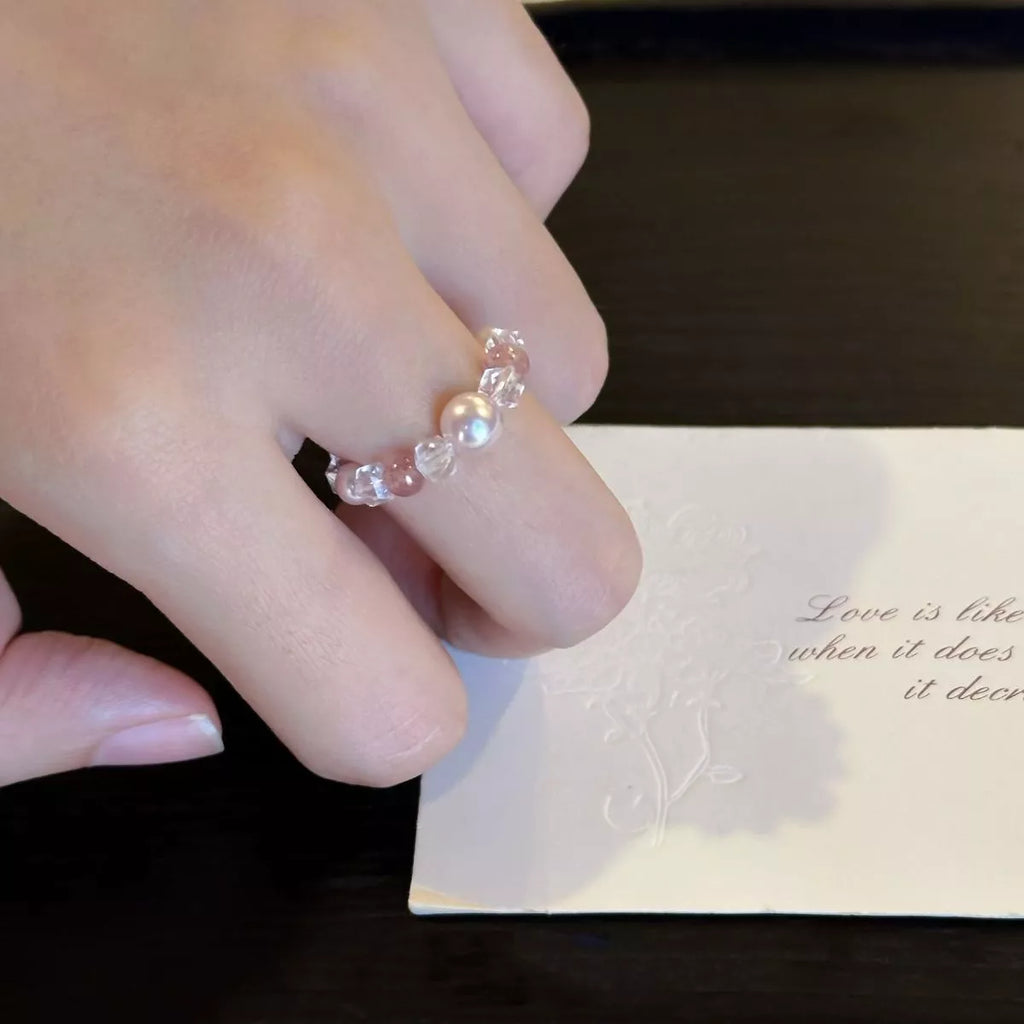 Pearl Crystal Bead Ring