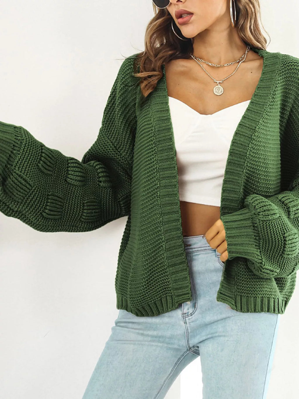 Chunky Knit Open Front Cardigan