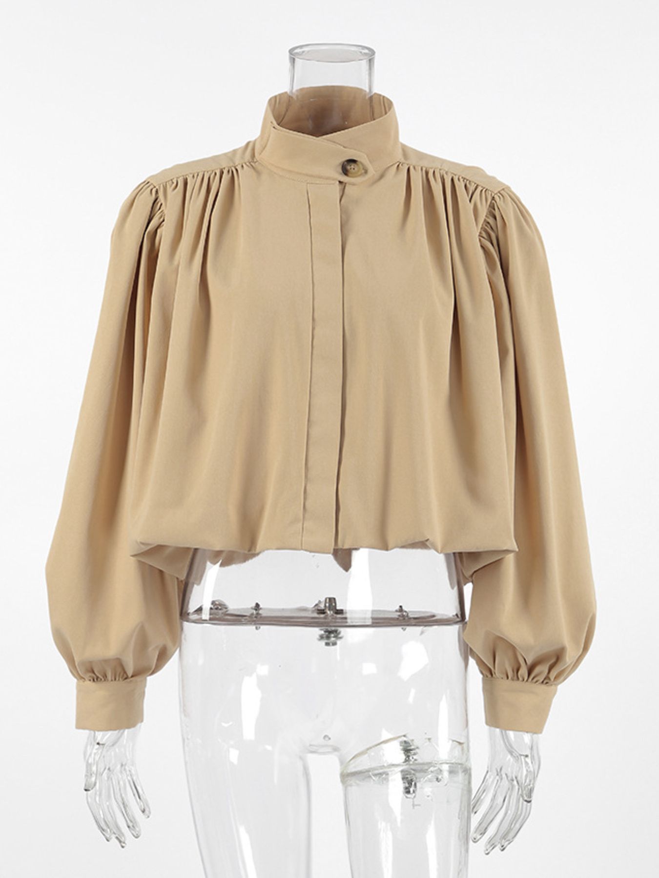 Puff Sleeve Button-Down Jacket