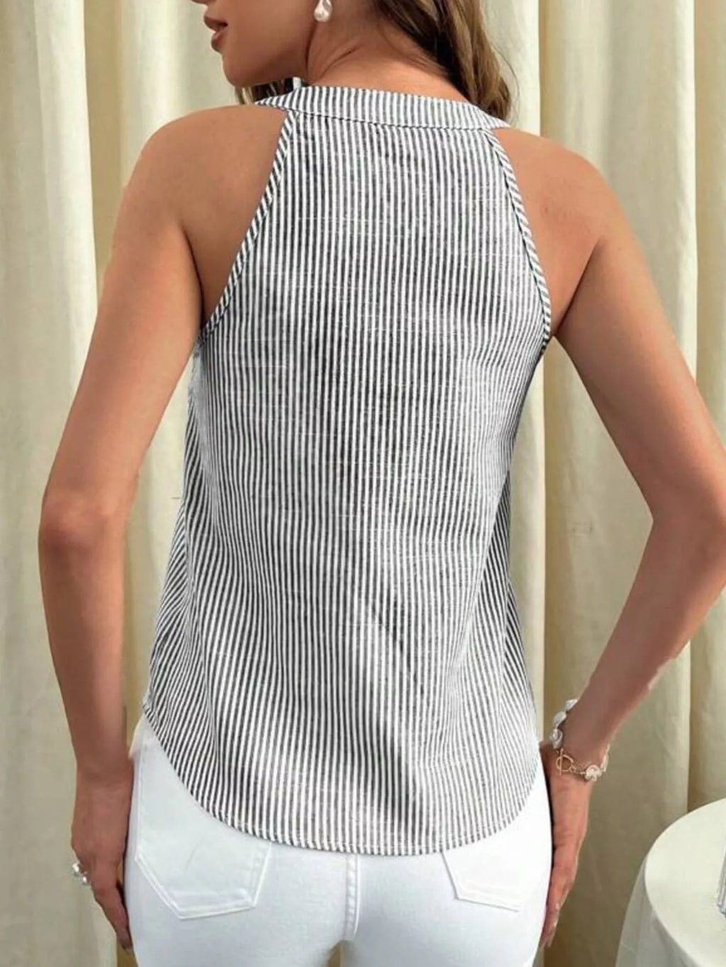Strip Button Front Tank