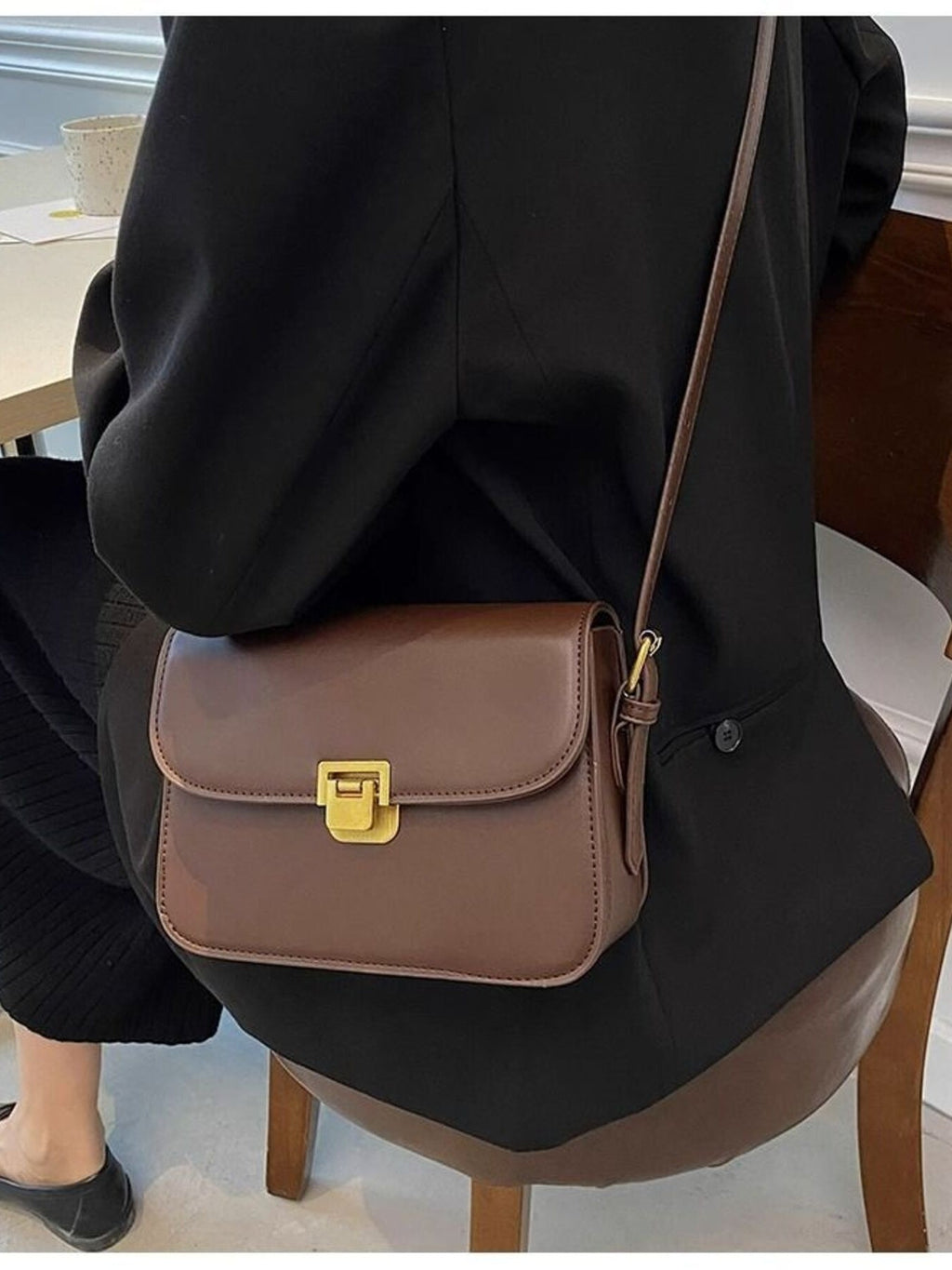 Buckle Flap Shoulder Bag