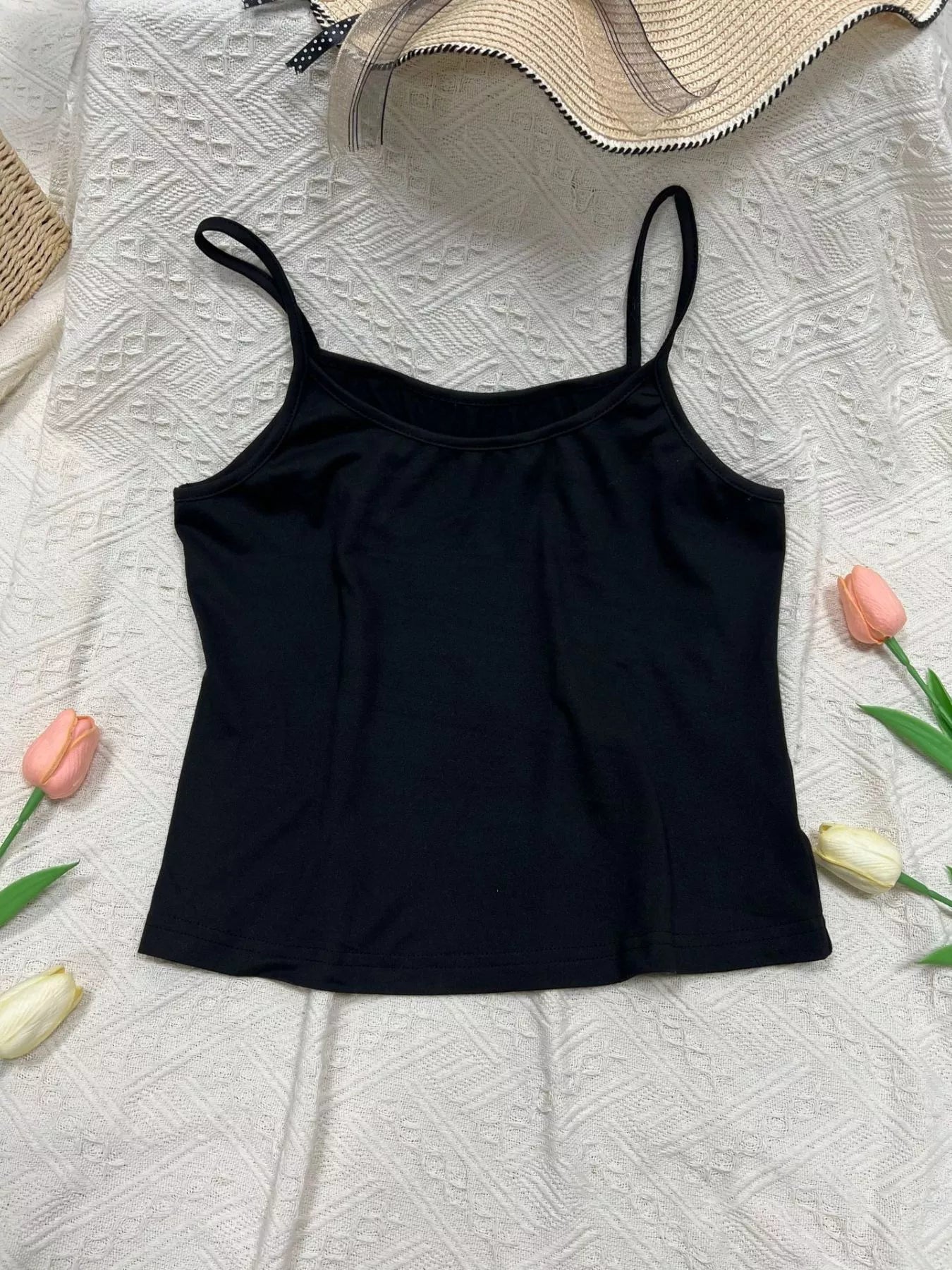 Solid Color Scoop Neck Cami
