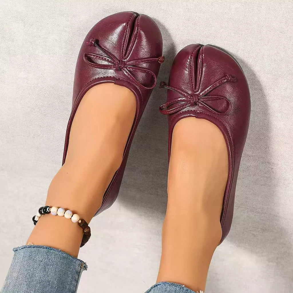 Bow Decor Split Toe Slip-Ons