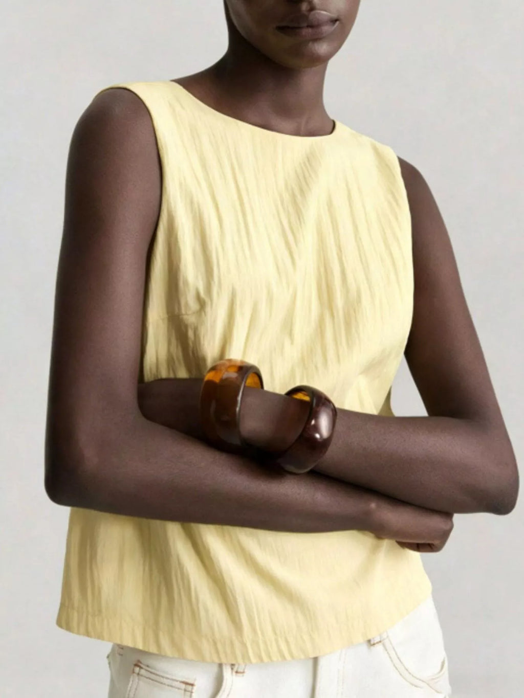 Textured Round Neck Tank