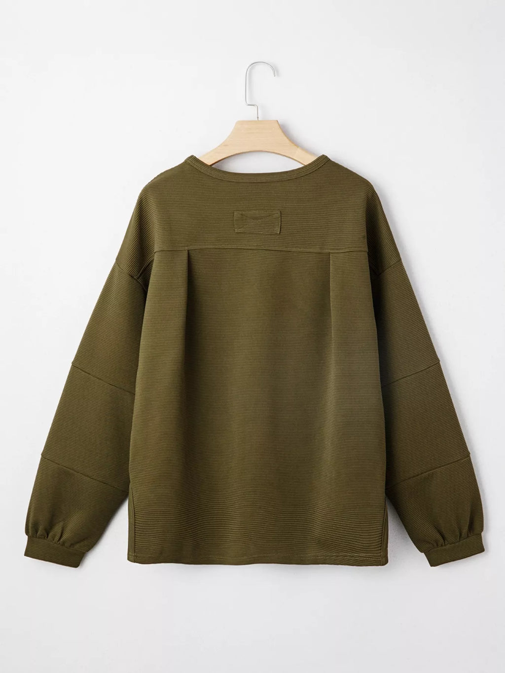 Ribbed Knit Oversized Sweatshirt