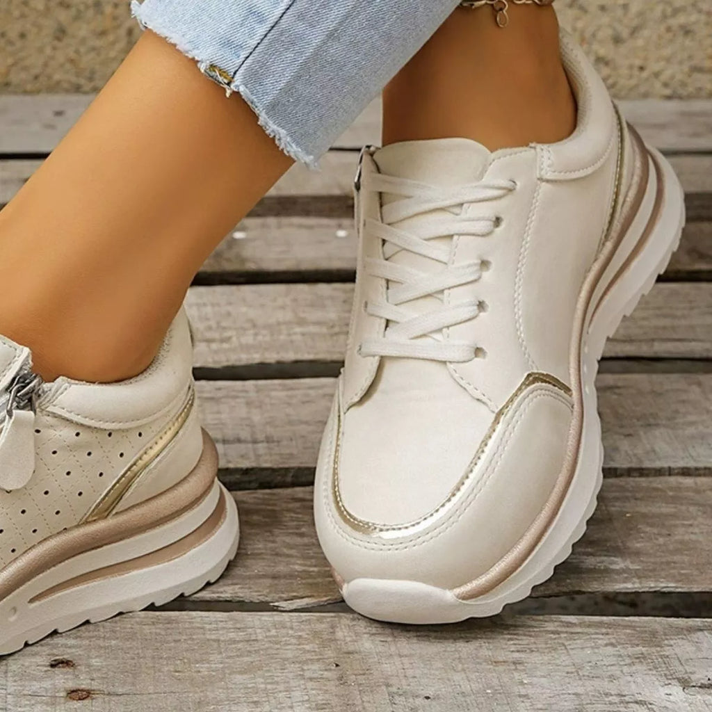 Round Toe Lace Up Sneakers