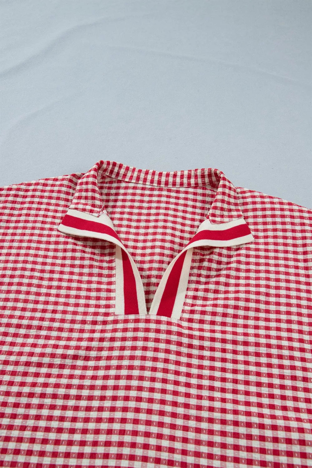 Gingham Half Sleeve Blouse