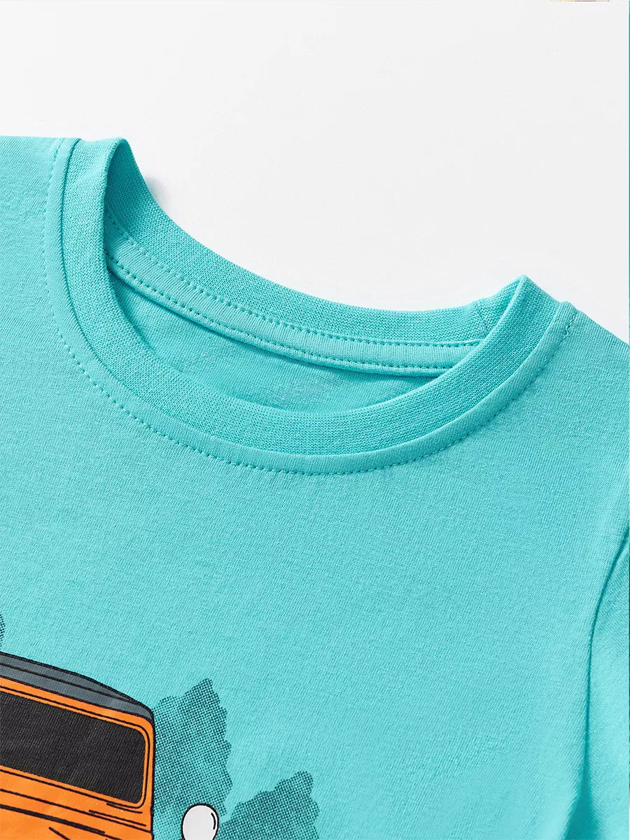 Children's Jeep Graphic Round Neck T-Shirt