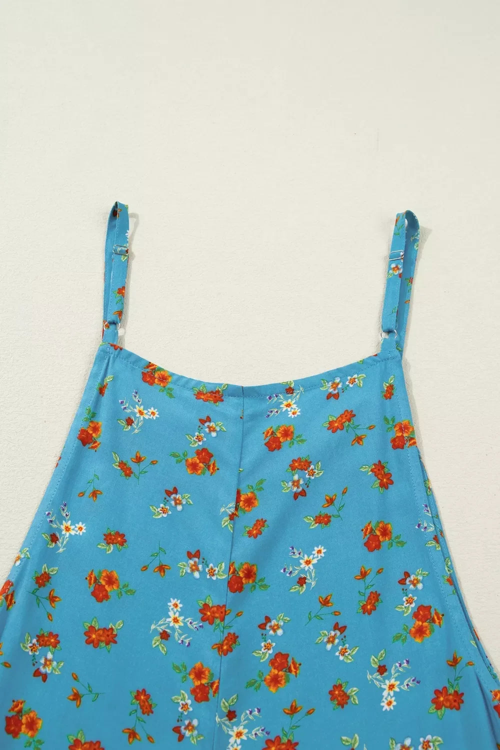 Floral Print Spaghetti Straps Loose Pocketed Jumpsuit