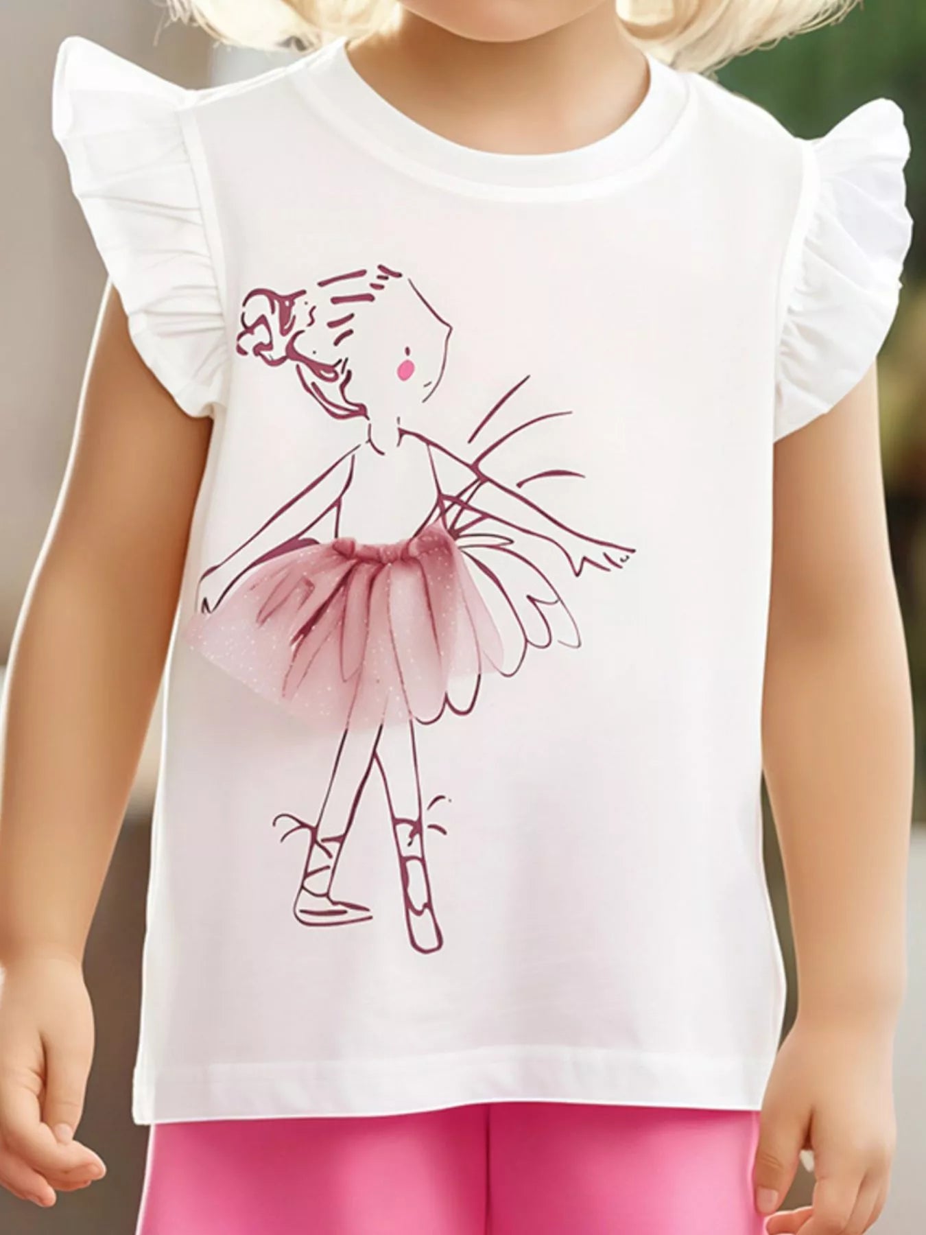 Children's Ballerina Ruffle Sleeve T-Shirt