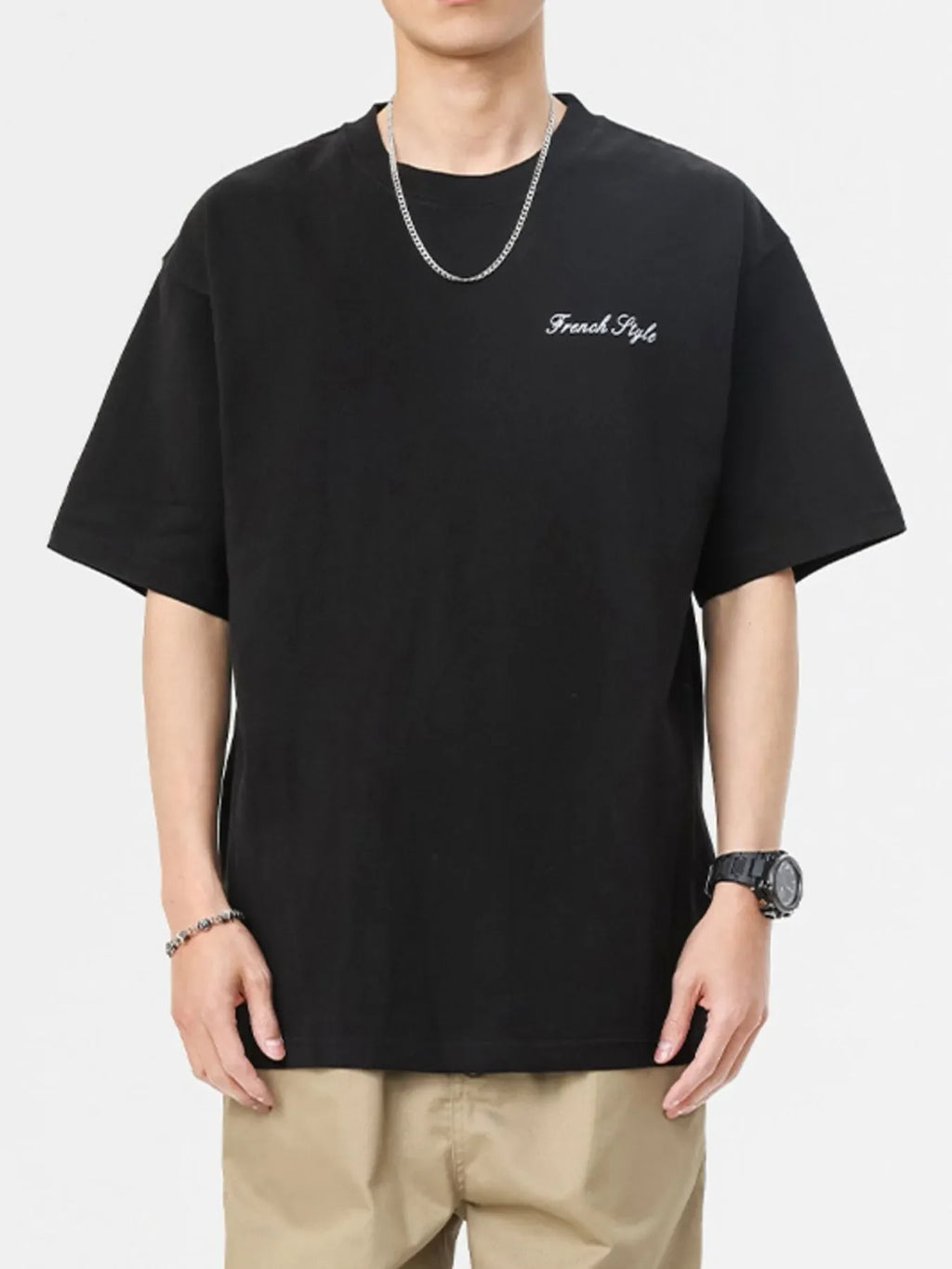 Men's Full Size Basic Style Oversized Round Neck Graphic T-Shirt Plus Size