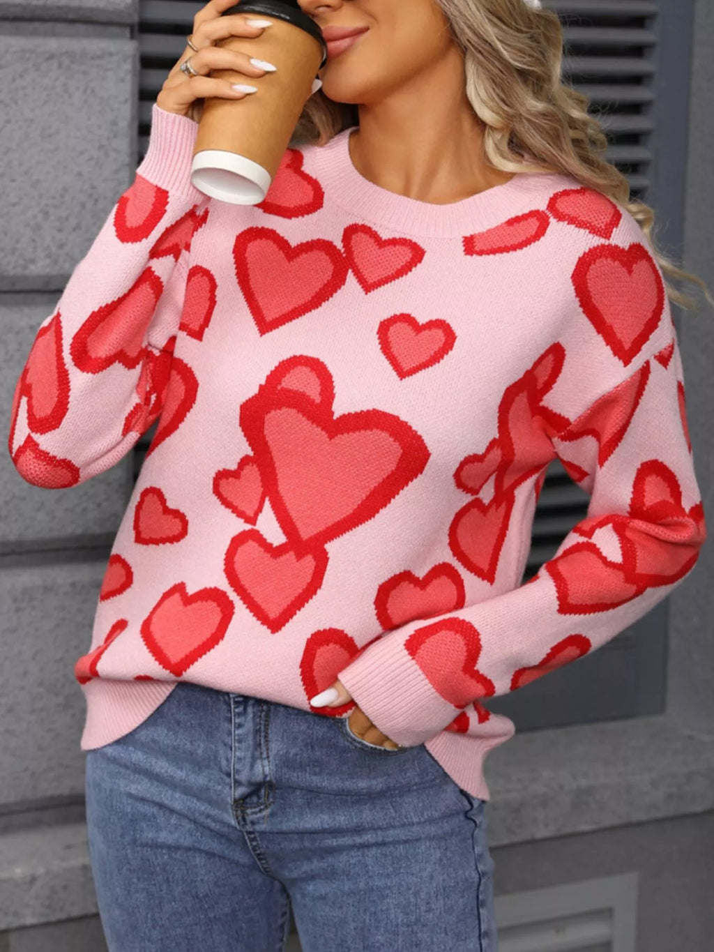 Valentine's Day Heart Crew Neck Sweater
