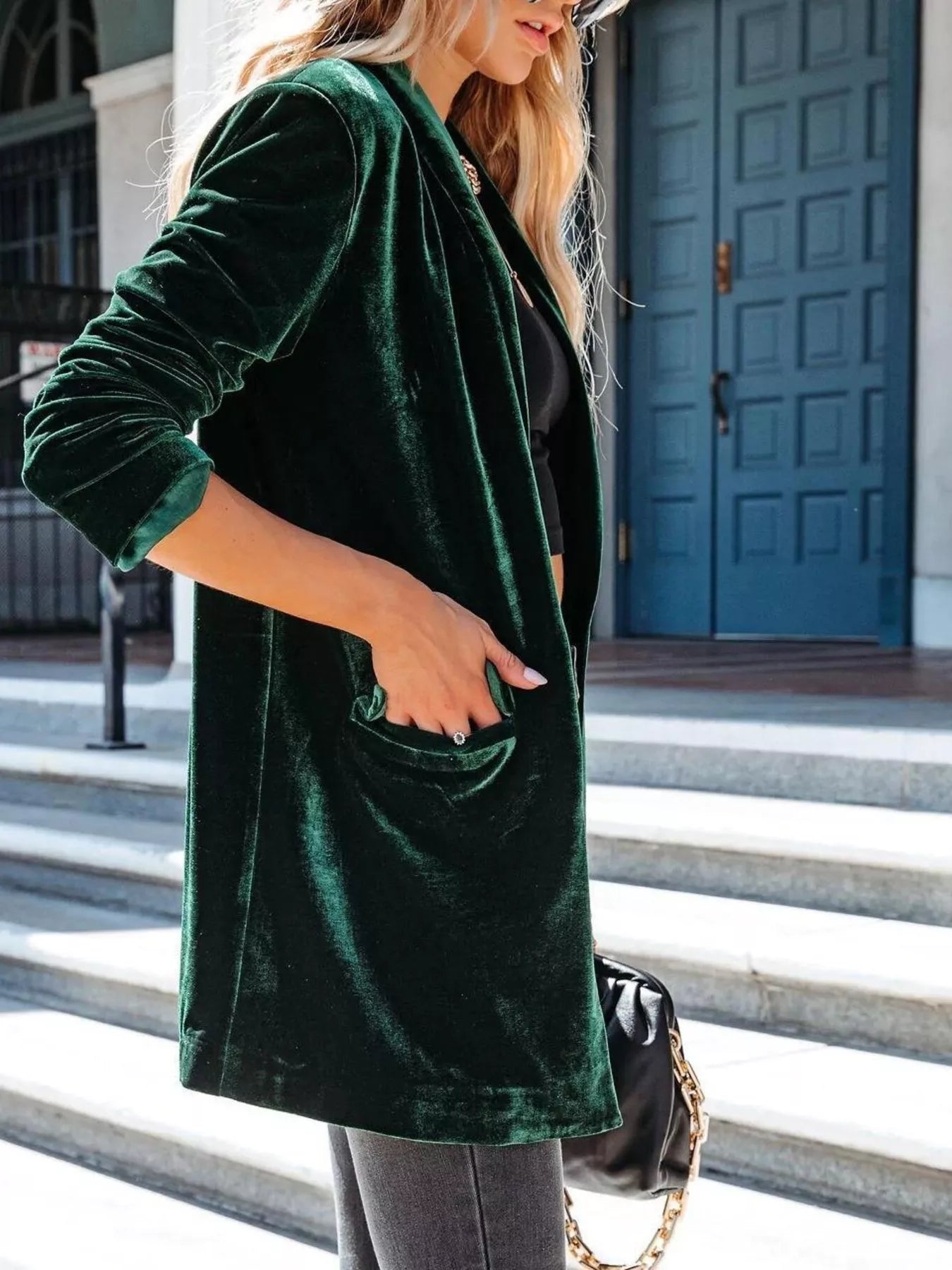Velvet One Button Outerwear