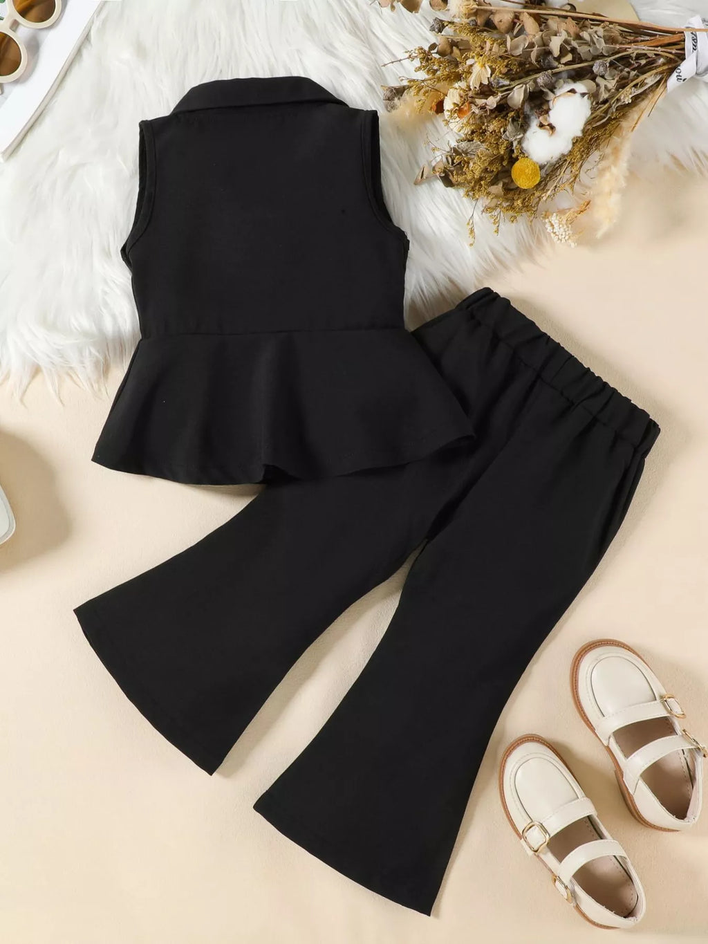 Sleeveless Blazer & Flare Pants Set