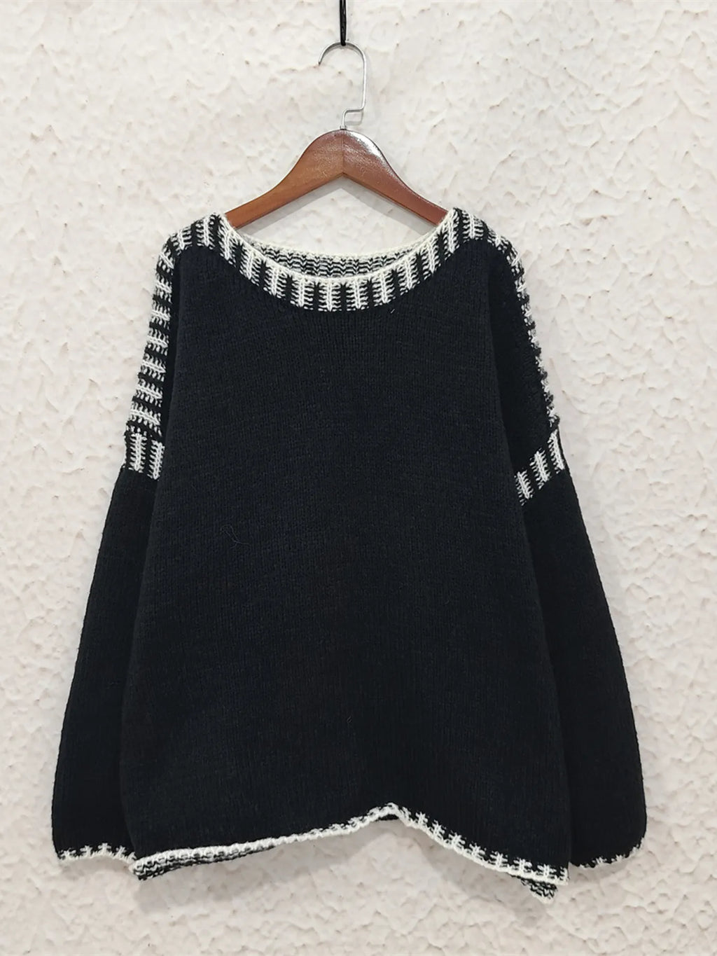 Contrast Trim Oversized Sweater