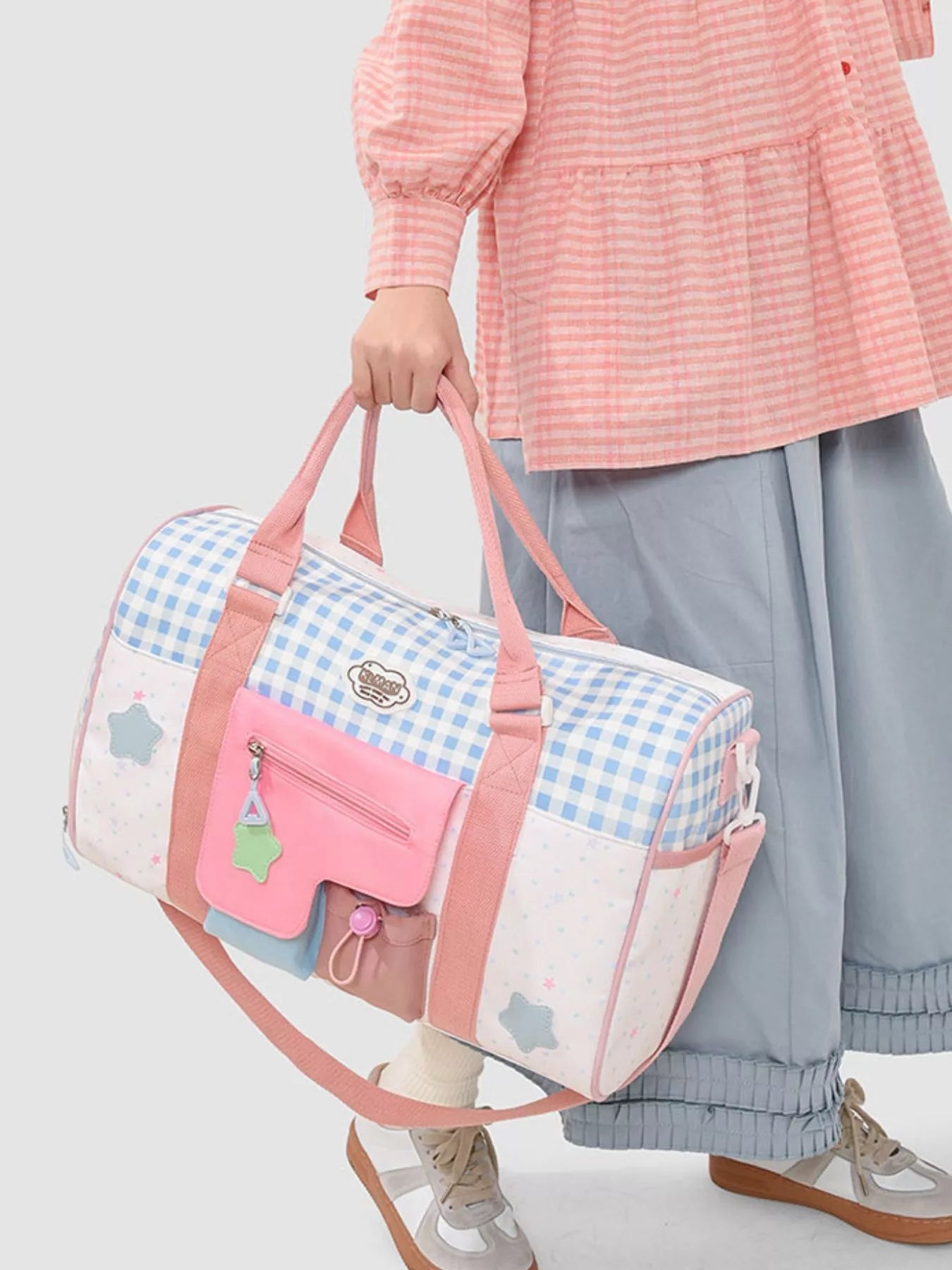 Color Block Large Capacity Travel Bag