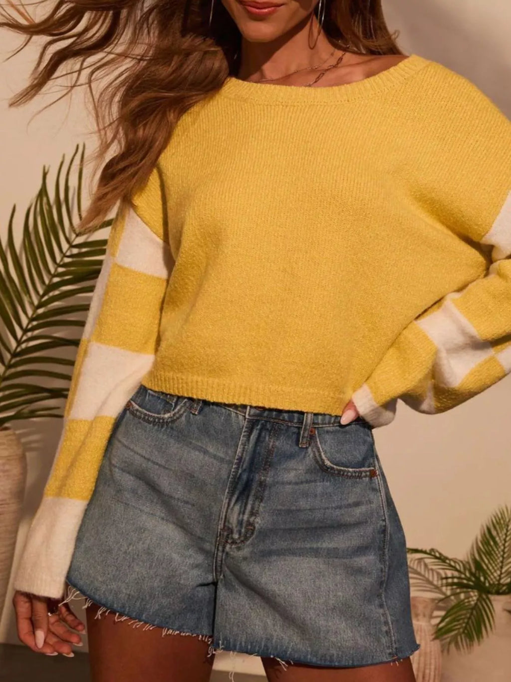 Color Block Long Sleeve Sweater