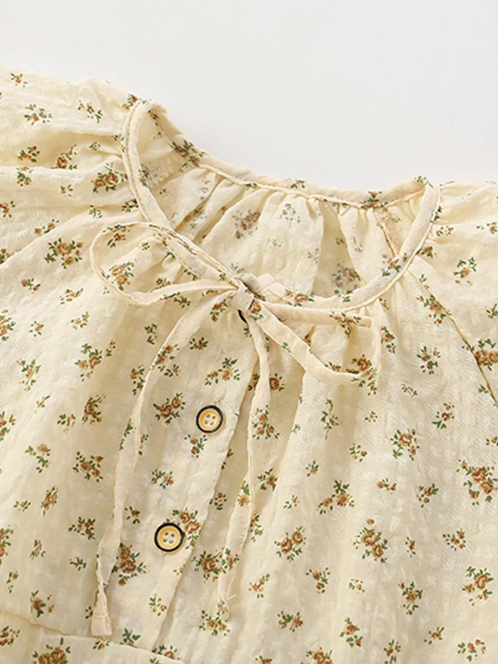 Children's Vintage Floral Print Puff Sleeve Dress