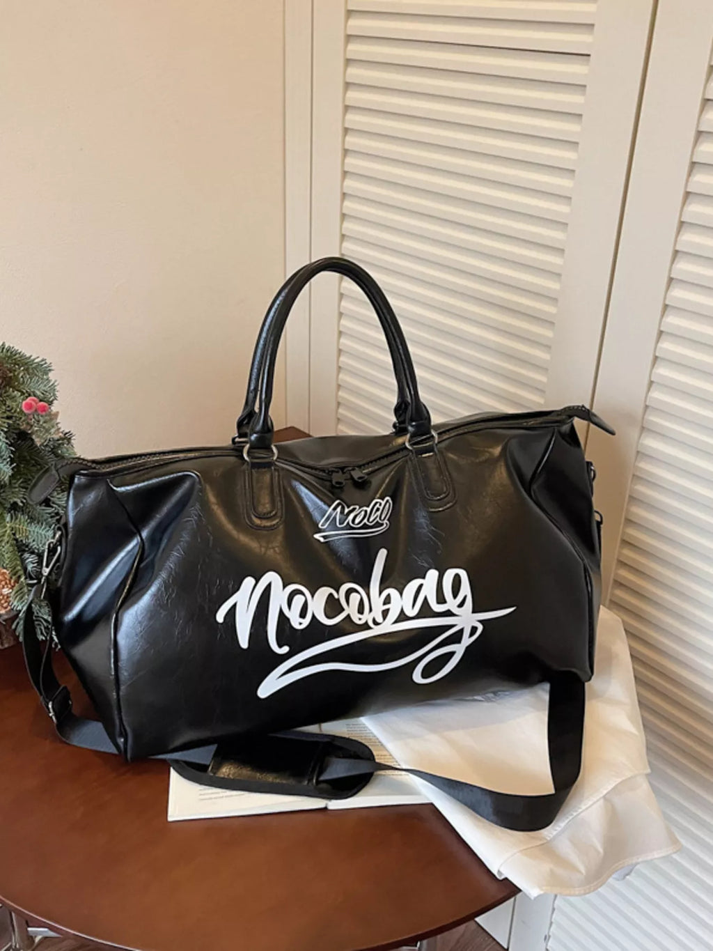 Letter Leather Travel Bag