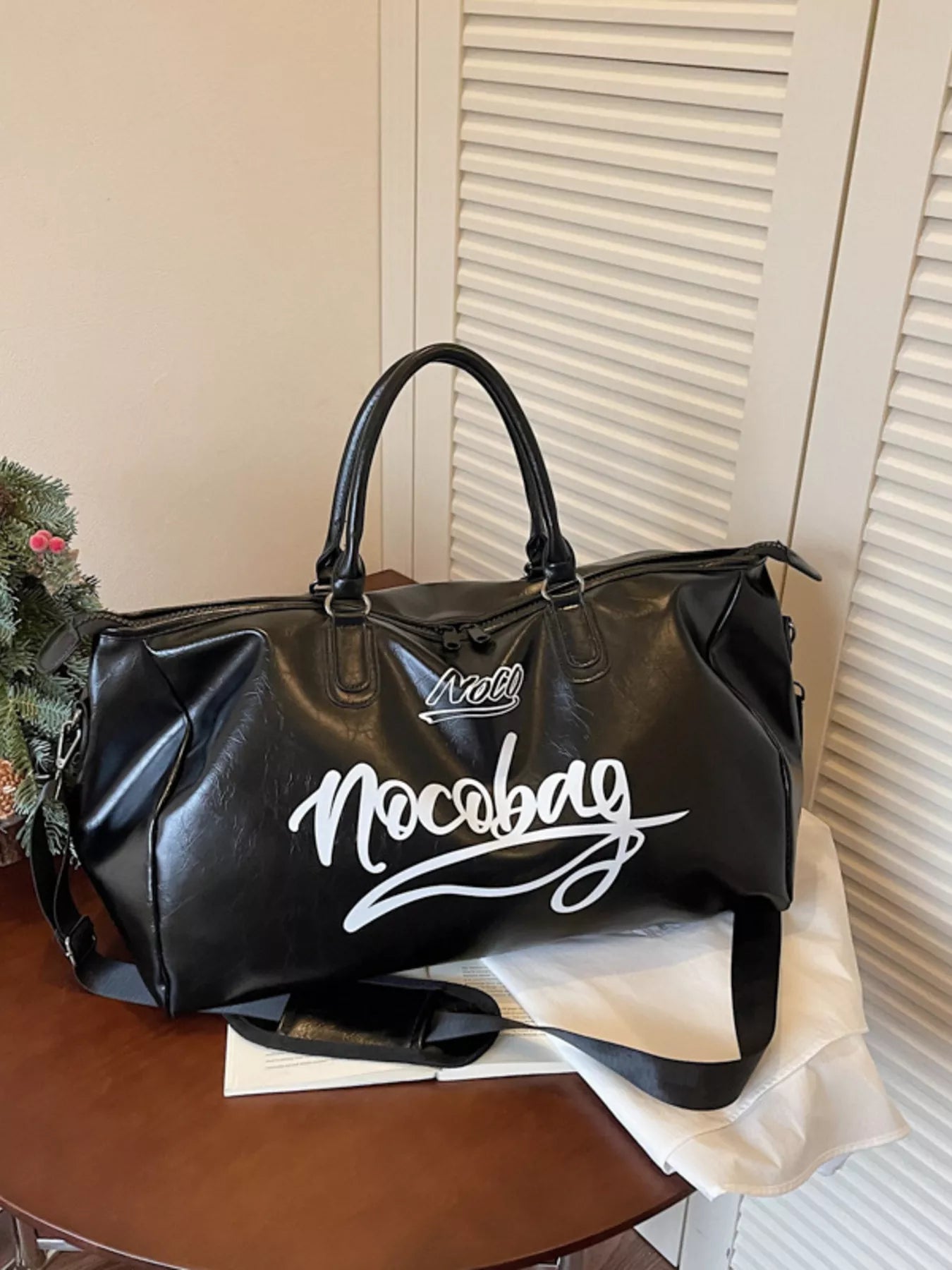 Letter Leather Travel Bag